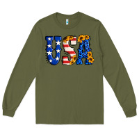 Army Green usa western font Long Sleeve Tee - Jasminsmagicworld