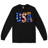 Black usa western font Long Sleeve Tee - Jasminsmagicworld