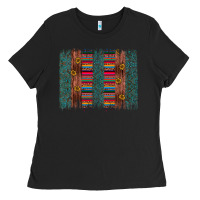 Black sunflower serape brush stroke Ladies Tee - Artiststas