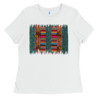 White sunflower serape brush stroke Ladies Tee - Artiststas