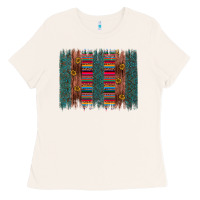 Bone sunflower serape brush stroke Ladies Tee - Artiststas