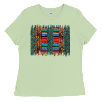 Matcha sunflower serape brush stroke Ladies Tee - Artiststas