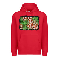 Red halloween ghost background Premium Hoodie - BundleAndBundleShop