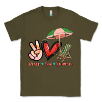 Army Green Peace love summer Classic Tee - NancyCooperArtShop