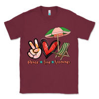 Burgundy Peace love summer Classic Tee - NancyCooperArtShop