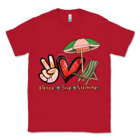 Red Peace love summer Classic Tee - NancyCooperArtShop