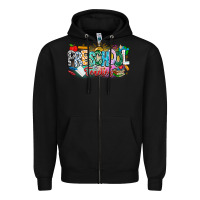 Black Precschool Teacher Zipper Hoodie - CowhideDigitalArt