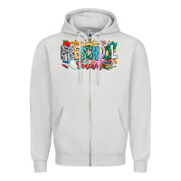 Dove Grey Precschool Teacher Zipper Hoodie - CowhideDigitalArt