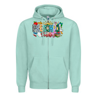 Seafoam Precschool Teacher Zipper Hoodie - CowhideDigitalArt