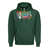 Sports Green Precschool Teacher Zipper Hoodie - CowhideDigitalArt