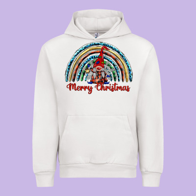 Merry Christmas Gnomes   Rainbow Urban Hoodie Designed By Barkaloodesign