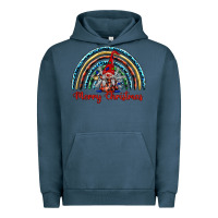Pigment Midnight Navy merry christmas gnomes   rainbow Urban Hoodie - BarkalooDesign