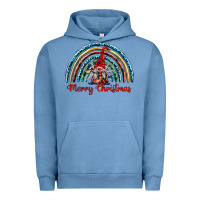 Pigment Pebble Blue merry christmas gnomes   rainbow Urban Hoodie - BarkalooDesign