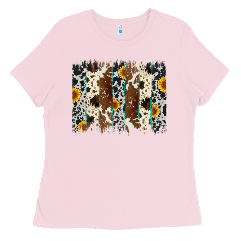 Sunflower Cowhide Brush Stroke Ladies Tee by Artiststas | Teevron