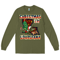 Army Green christmas in louisiana Long Sleeve Tee - CowGirlArtShop