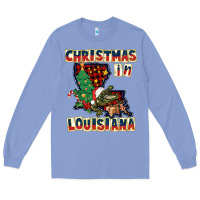 Colony Blue christmas in louisiana Long Sleeve Tee - CowGirlArtShop