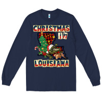 Navy christmas in louisiana Long Sleeve Tee - CowGirlArtShop