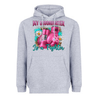 Heather Grey Breast Cancer my Goddaughter is a fighter Heavyweight Hoodie - Artiststas