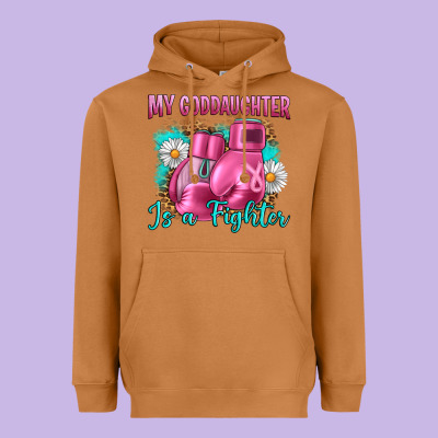 Breast Cancer My Goddaughter Is A Fighter Heavyweight Hoodie Designed By Artiststas