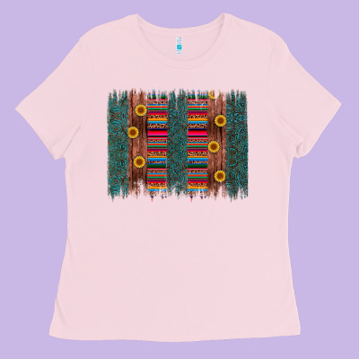 Sunflower Serape Brush Stroke Ladies Tee Designed By Artiststas