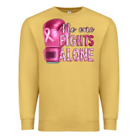 Antique Gold Breast cancer no one fights alone boxing Premium Sweatshirt - Artiststas
