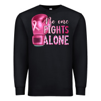 Black Breast cancer no one fights alone boxing Premium Sweatshirt - Artiststas