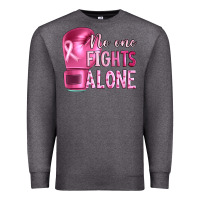 Charcoal Heather Breast cancer no one fights alone boxing Premium Sweatshirt - Artiststas