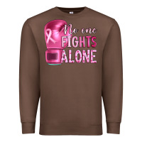 Chestnut Breast cancer no one fights alone boxing Premium Sweatshirt - Artiststas