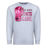 Heather Grey Breast cancer no one fights alone boxing Premium Sweatshirt - Artiststas