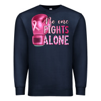 Navy Breast cancer no one fights alone boxing Premium Sweatshirt - Artiststas