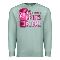 Seafoam Breast cancer no one fights alone boxing Premium Sweatshirt - Artiststas