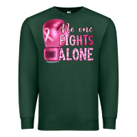 Sports Green Breast cancer no one fights alone boxing Premium Sweatshirt - Artiststas
