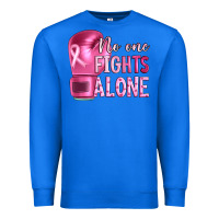 True Royal Breast cancer no one fights alone boxing Premium Sweatshirt - Artiststas