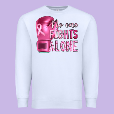 Breast Cancer No One Fights Alone Boxing Premium Sweatshirt Designed By Artiststas