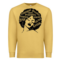 Antique Gold Womens Strong Black Woman Afro Message Premium Sweatshirt - lanVoArt