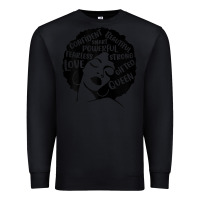 Black Womens Strong Black Woman Afro Message Premium Sweatshirt - lanVoArt