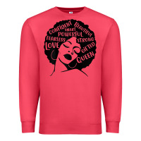 Cardinal Womens Strong Black Woman Afro Message Premium Sweatshirt - lanVoArt