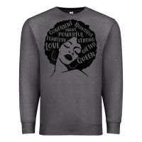 Charcoal Heather Womens Strong Black Woman Afro Message Premium Sweatshirt - lanVoArt
