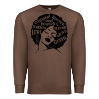Chestnut Womens Strong Black Woman Afro Message Premium Sweatshirt - lanVoArt