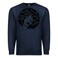 Navy Womens Strong Black Woman Afro Message Premium Sweatshirt - lanVoArt