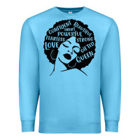 Ocean Blue Womens Strong Black Woman Afro Message Premium Sweatshirt - lanVoArt