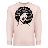 Pale Pink Womens Strong Black Woman Afro Message Premium Sweatshirt - lanVoArt