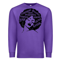 Purple Womens Strong Black Woman Afro Message Premium Sweatshirt - lanVoArt