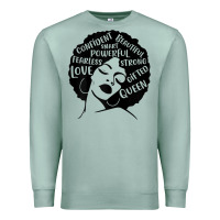 Seafoam Womens Strong Black Woman Afro Message Premium Sweatshirt - lanVoArt