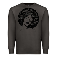 Smoke Womens Strong Black Woman Afro Message Premium Sweatshirt - lanVoArt