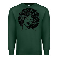 Sports Green Womens Strong Black Woman Afro Message Premium Sweatshirt - lanVoArt