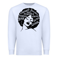Womens Strong Black Woman Afro Message Premium Sweatshirt | Teevron