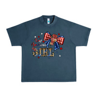 Midnight Navy cute american girl Urban Heavy Tee - JahusDesignShop