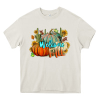 Cream Welcome Fall Pumpkins Heavy Core Tee - BundleAndBundleShop