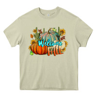 Mossy Welcome Fall Pumpkins Heavy Core Tee - BundleAndBundleShop